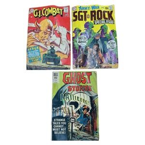 GI Combat 130 Sgt Rock‎ Our Army At War 204 Dell Ghost Stories Comic Lot DC